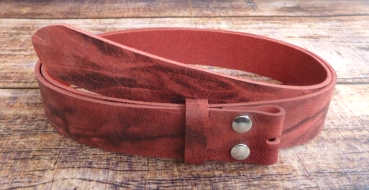 Wechselgürtel Druckknopfgürtel Büffelleder rot marmoriert