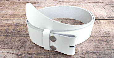 Wechselgürtel Druckknopfgürtel Spaltleder weiss Damen Herren