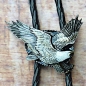 Preview: Bolotie Westernkravatte Adler grau-weiss