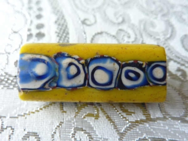 Antike Millefiori Handelsperle Guelmim Goulimine-Perle gelb-bunt 23  Einzelstück