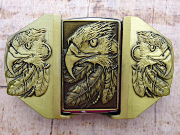 Buckle Gürtelschnalle Adler mit Feuerzeug