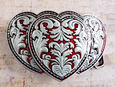 Buckle 3er Herz rot