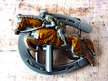 Buckle Gürtelschnalle Springreiter