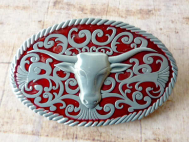 Buckle Gürtelschnalle Stierschädel