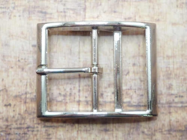 Doppelsteg Gürtelschnalle/Schliesse silberfarben 40mm