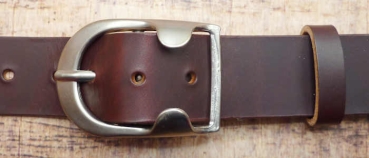 Gürtelschnalle 40mm silberfarben am Gürtel