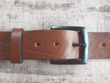 Preview: Edelstahl Gürtelschnalle/Schliesse silberfarben 40mm am Gürtel