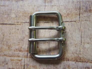 Edelstahl Doppeldorn Rollenschnalle Gürtelschnalle/Schliesse 50mm