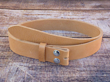 Rindsleder Wechselgürtel Druckknopfgürtel ohne Schnalle hellbraun