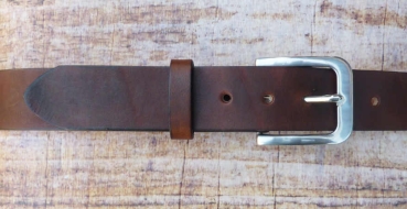 Hochwertiger, robuster Rindsledergürtel braun mit Edelstahlschnalle