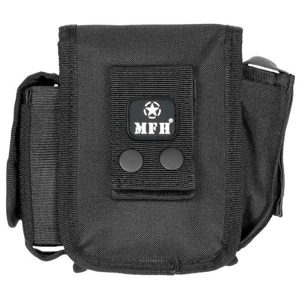 Schwarze Gürteltasche mit 3 Fächern
