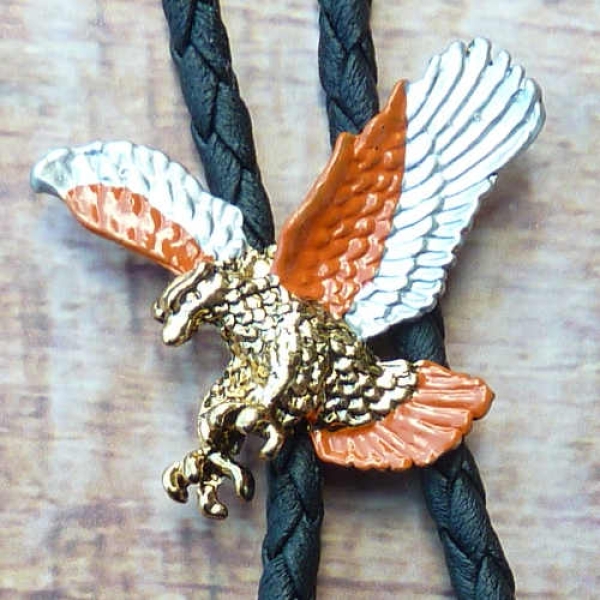 Bolotie Westernkravatte Adler messing orange
