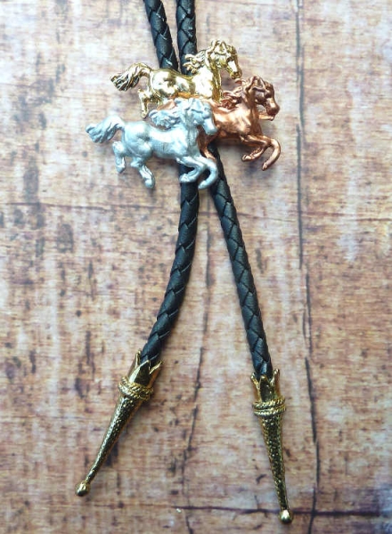 Bolotie Westernkravatte 3 Pferde