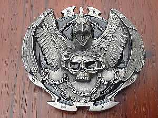 Buckle Gürtelschnalle Adler Totenkopf