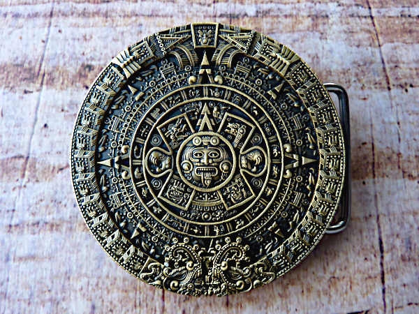 Buckle Gürtelschnalle Aztekenkalender