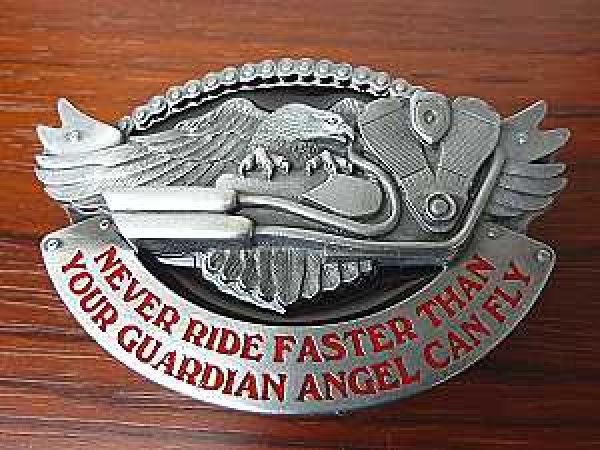 Buckle Gürtelschnalle  Biker  Never Ride Faster