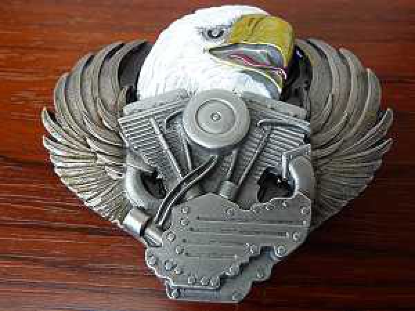 Buckle Gürtelschnalle Biker V-Motor