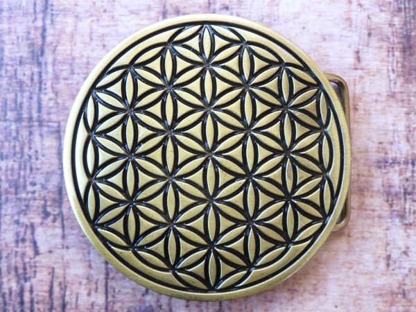 Buckle Gürtelschnalle Blume des Lebens