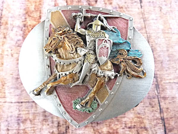Buckle Gürtelschnalle Ritter auf Pferd