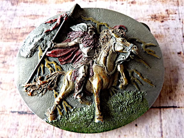 Buckle Gürtelschnalle Ritter auf Pferd