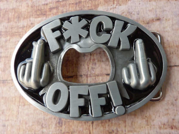 Buckle Gürtelschnalle Flaschenöffner  " Fuck Off"
