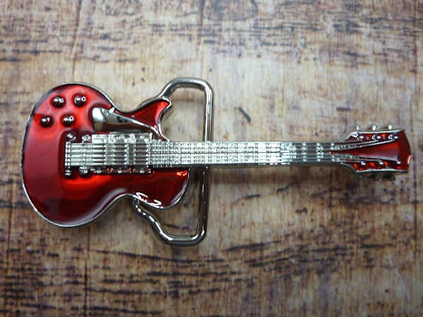 Buckle Gürtelschnalle E-Gitarre rot