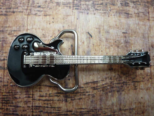 Buckle Gürtelschnalle E-Gitarre schwarzrot