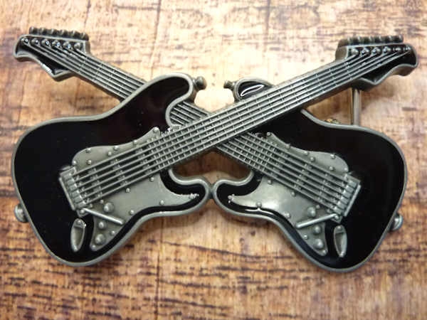 Buckle Gürtelschnalle Gitarren schwarz