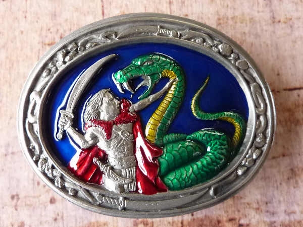 Buckle Gürtelschnalle Siegfried und Drache