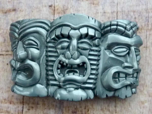 Buckle Gürtelschnalle Tiki Masken