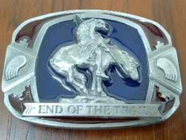 Buckle Indianer auf Pferd End of the Trail