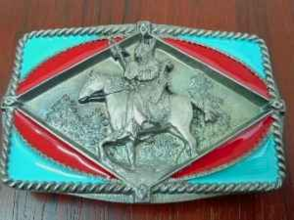 Buckle Indianer auf Pferd