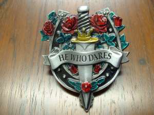 Buckle Gürtelschnalle "He Who Dares"