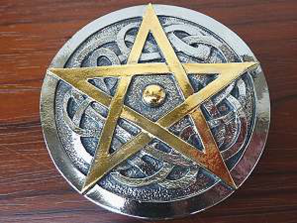 Buckle Gürtelschnallen Pentagramm vergoldet