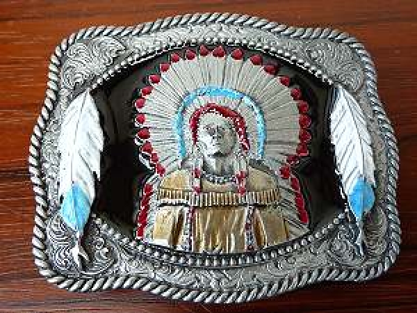 Buckle Gürtelschnalle Indianer
