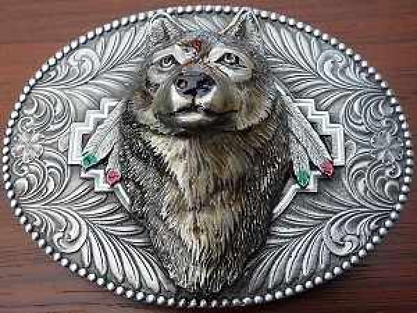 Buckle Gürtelschnalle Wolf