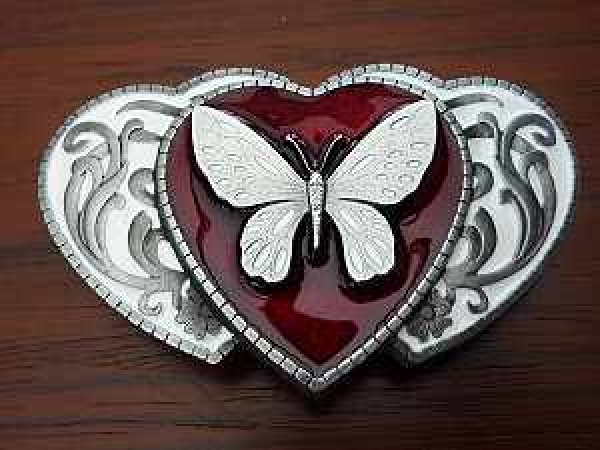 Buckle Gürtelschnalle Butterfly on Hearts
