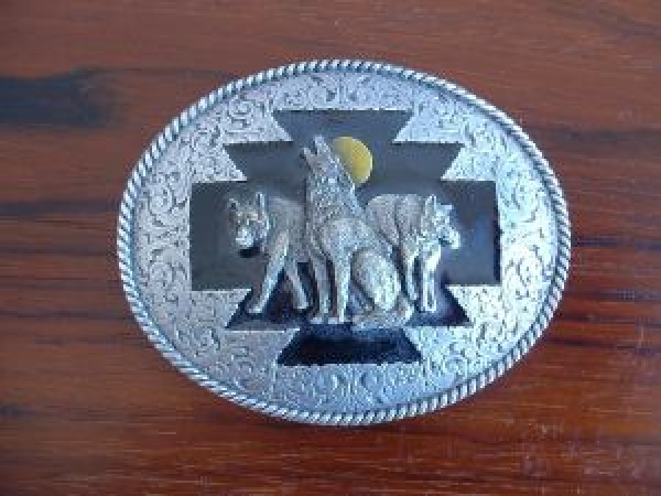 Buckle Gürtelschnalle Wölfe