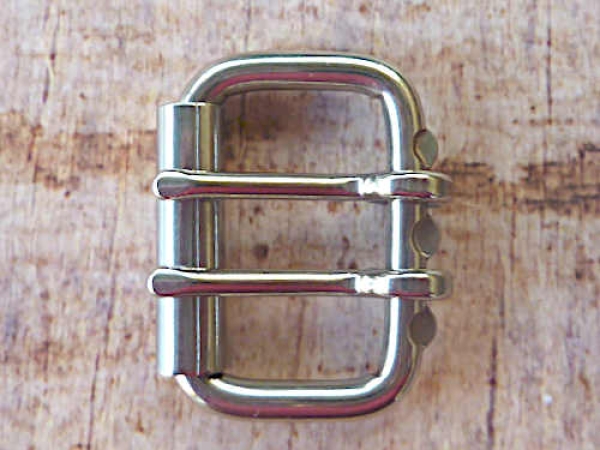Edelstahl Doppeldorn Rollenschnalle Gürtelschnalle/Schliesse 40mm