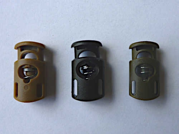 Kordelstopper schwarz, oliv und coyote tan