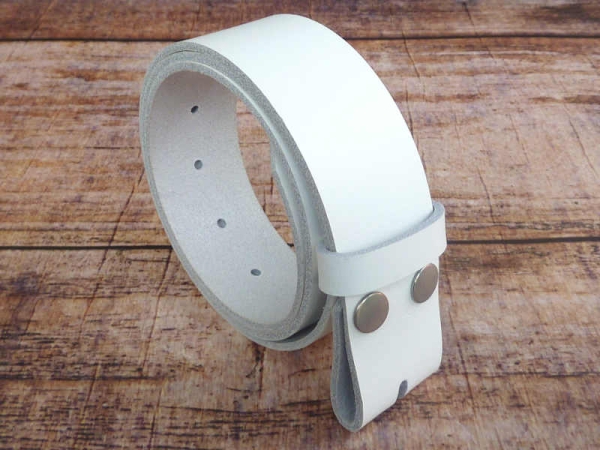 Spaltleder Wechselgürtel weiss