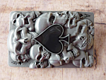 Buckle Gürtelschnalle Totenkopf & Pik-Ass