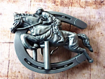 Buckle Gürtelschnalle Springreiter