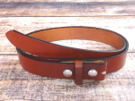 Rindsleder Wechselgürtel Druckknopfgürtel ohne Schnalle cognac 33 mm